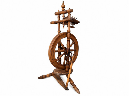 Antikes spinnrad aus holz - holz, –